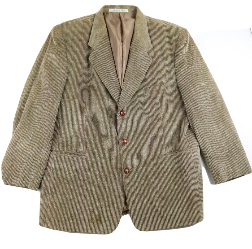 TOM TAILOR – MEN’S BROWN CORDUROY BLAZER JACKET – SIZE 48R – SEE PHOTOS