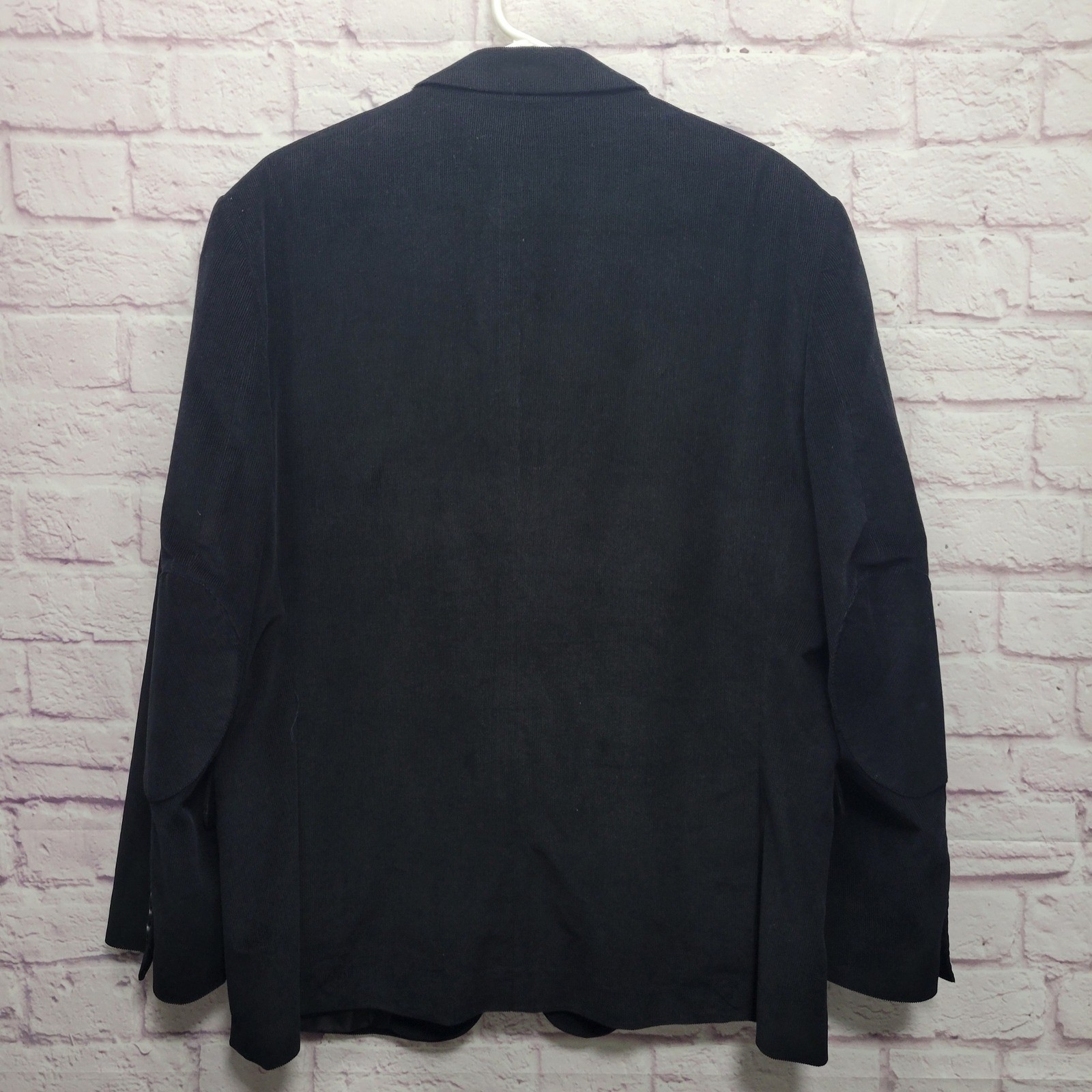 VTG Stafford Corduroy Black Sport Coat 46S Preppy Dark Academia Retro Business