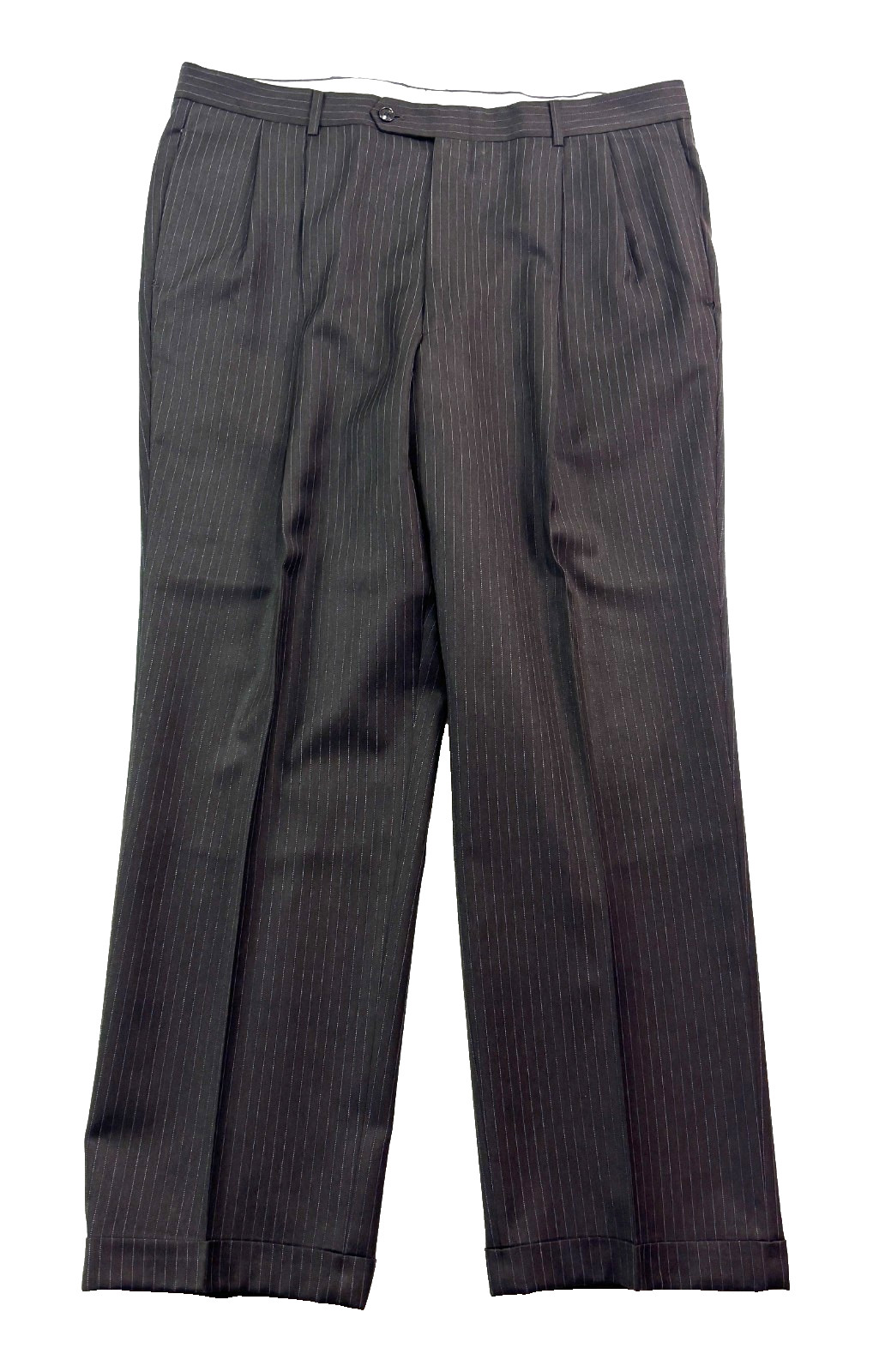 vtg Y2K Jones New York 44R 38×30 3pc Pant Suit Chocolate Brown Pinstripe Wool
