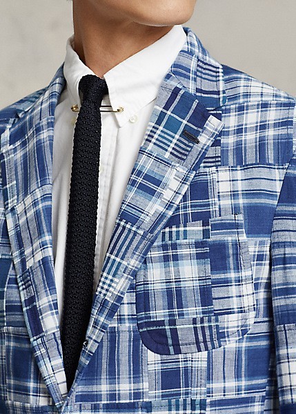 POLO Ralph Lauren Blue Label Soft Patchwork Indigo Suit Jacket, Size 44 R – NWOT