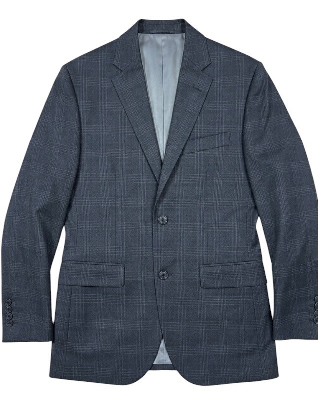 Samuelsohn Suit Men’s 40R Gray Plaid Super 130s Wool Made In Canada Pants 34×30