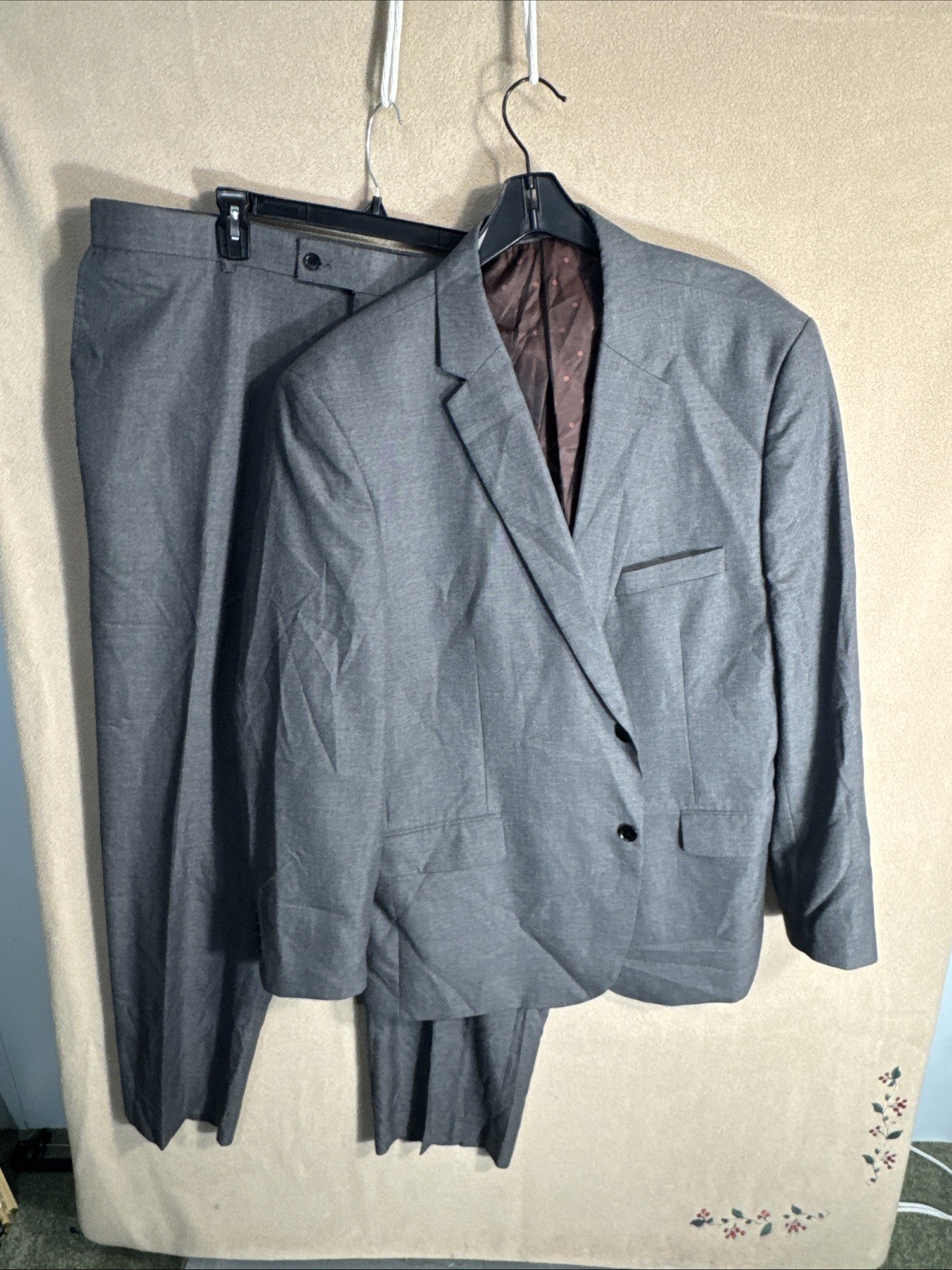 Vintage Alexander Julian Colours 52R Gray Sharkskin Twill 2 Piece Suit 45X32