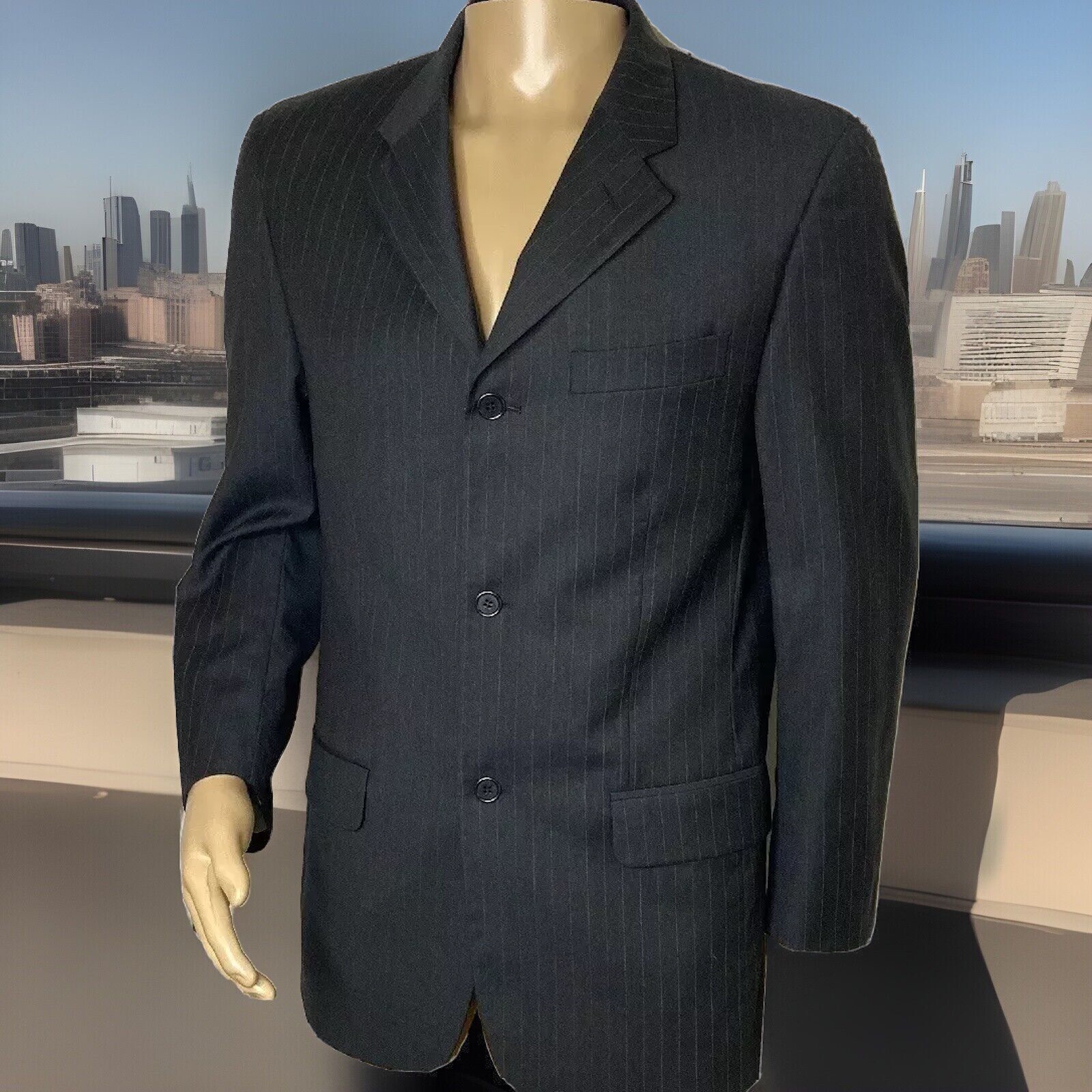 Giorgio Sanetti Jacket Men 38R Sports Blazer Coat Super 100s Merino Wool Italy