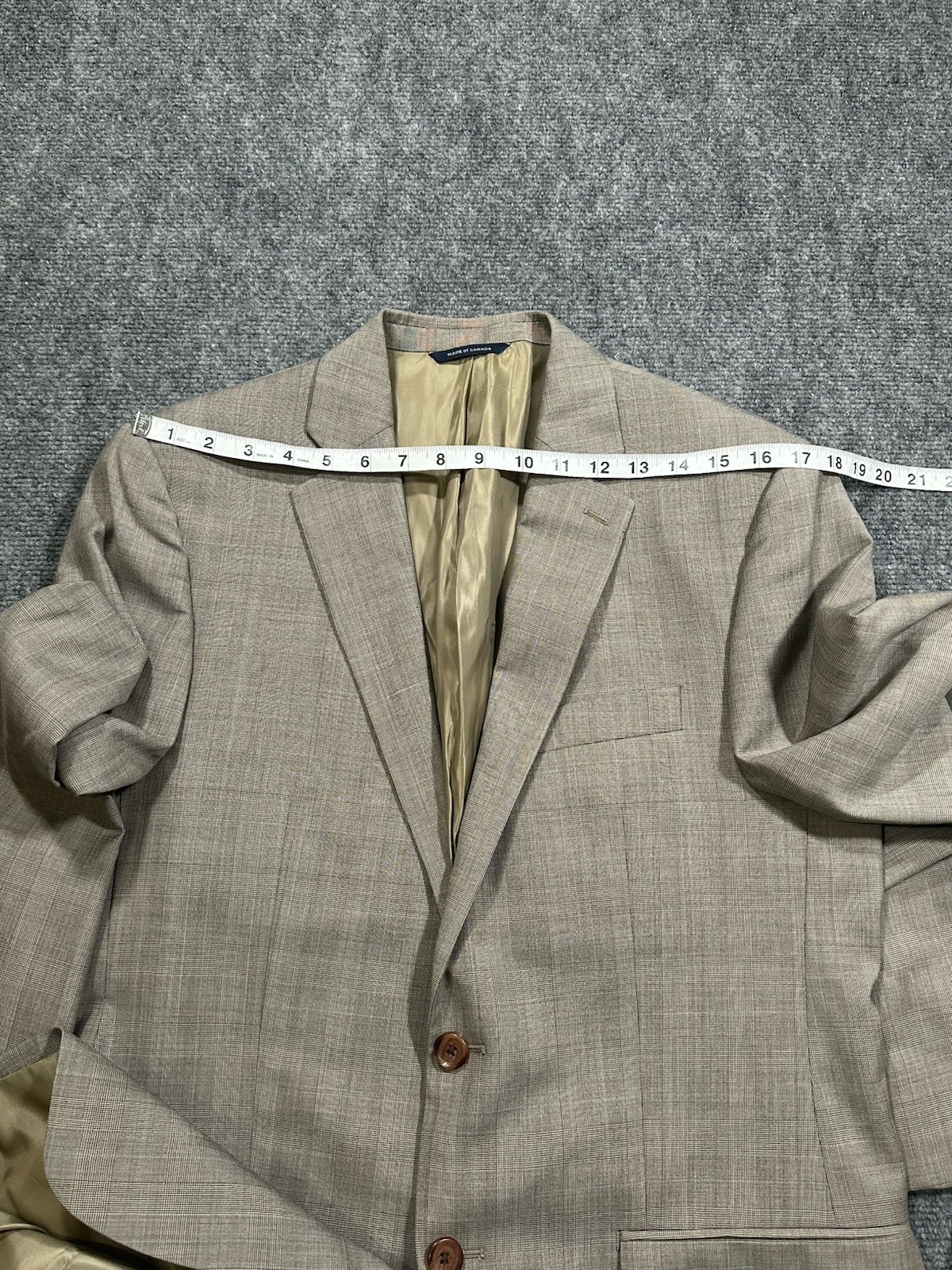 RALPH Ralph Lauren Suit 38R Brown Plaid 32 x 31 Pants 100% Wool 2 Btn Jacket