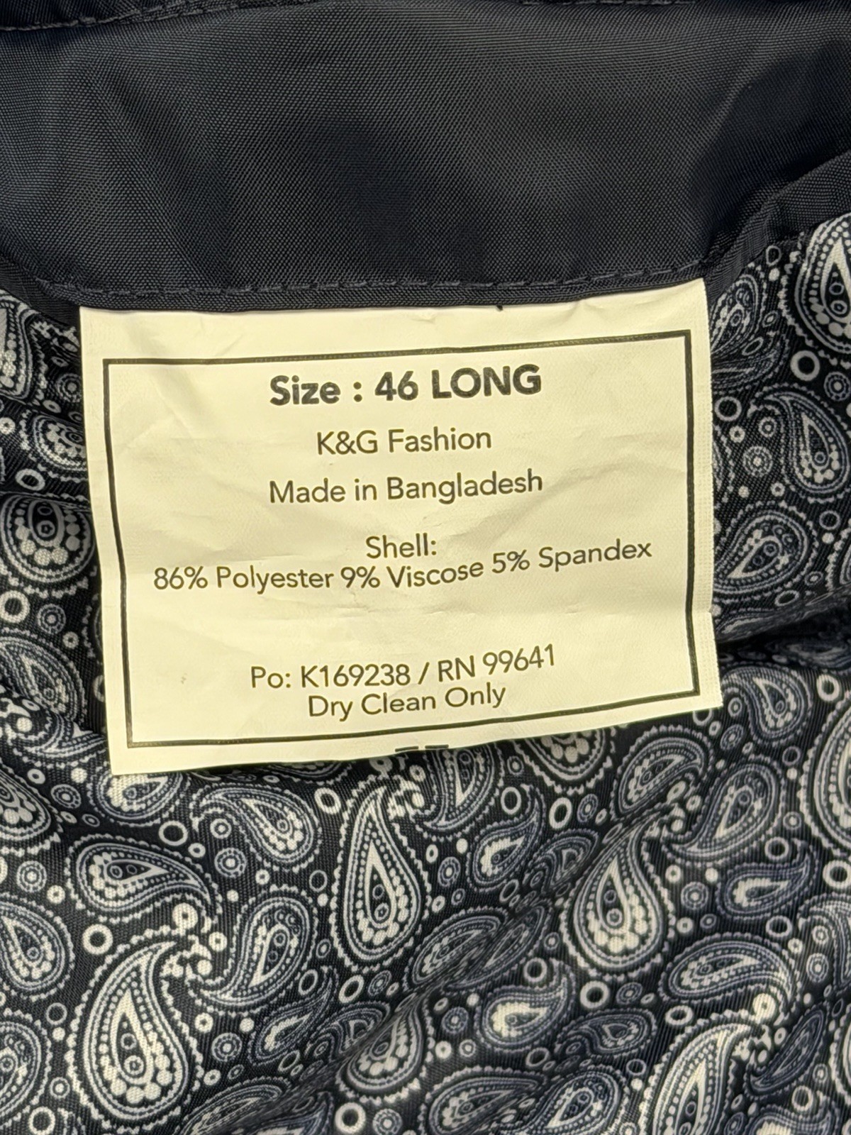 Joseph Abboud Men’s Blue Suit 46L 40X39 $695 Two Button