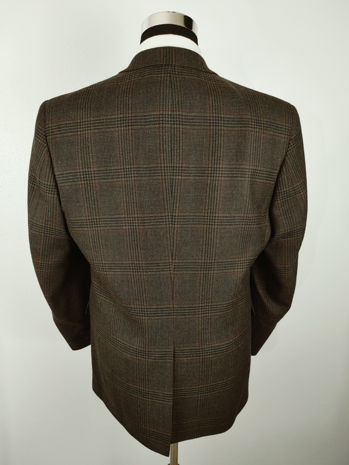 Jos. A. Bank Mens 42R Dark Brown Glen Plaid Check Tweed Blazer Sport Coat Jacket