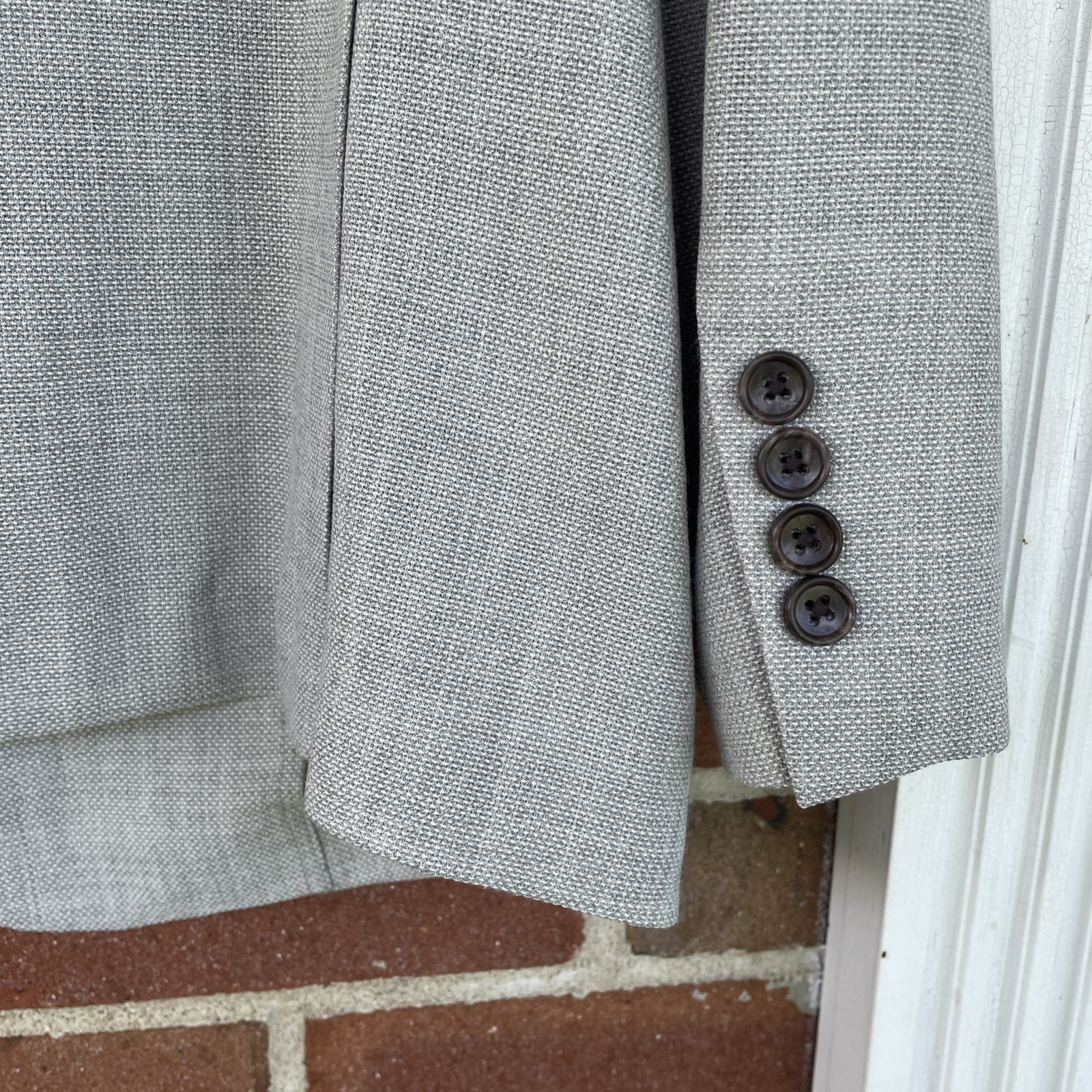 Bonobos Jetsetter Unconstructed Italian Wool Blazer Men 44R Light Gray Standard