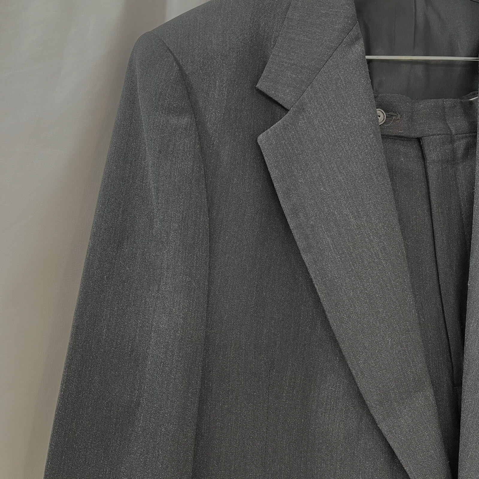Evan Picone Mens Dark Gray Wool Suit Jacket 44R Pants 38X28 Union Made USA