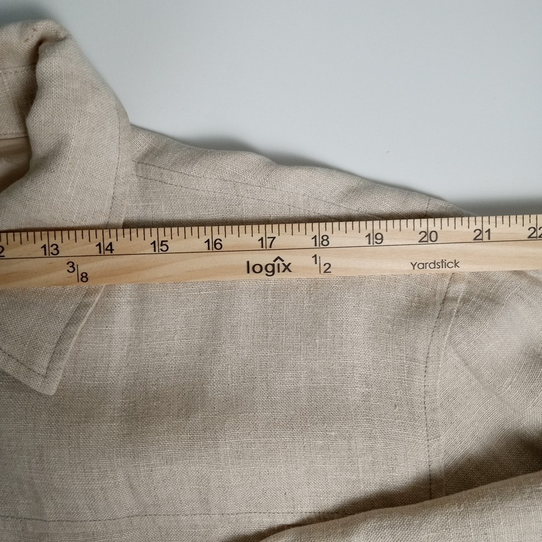 Vintage Joseph Abboud 100% Linen Bomber Jacket Golf Beige XL Lined Zip Front