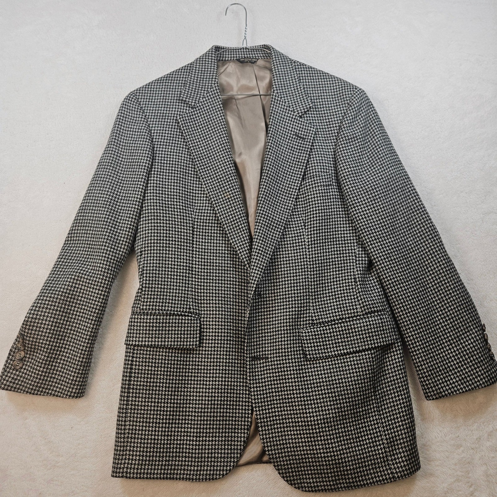 Joseph Benjamin Signature Collection Houndstooth Blazer Black White Sport Coat