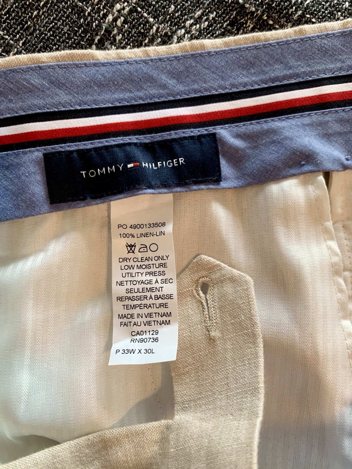 Tommy Hilfiger Beige Modern-Fit Linen 2 Pc Suit – Jacket 38S Pants 32WX30L