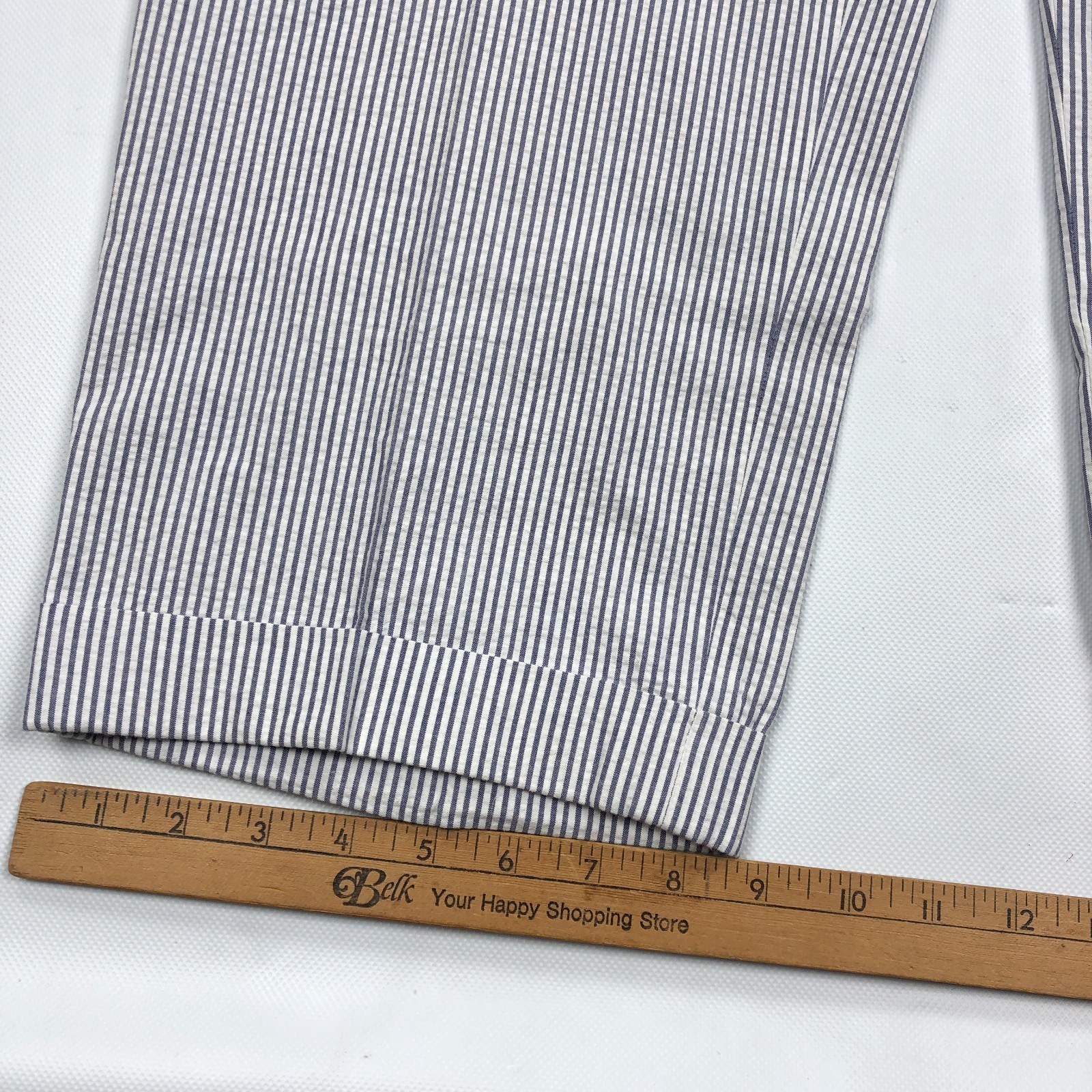 Jos A Bank 44R 38×28 Seersucker Suit Striped Jacket Pants Summer Cotton