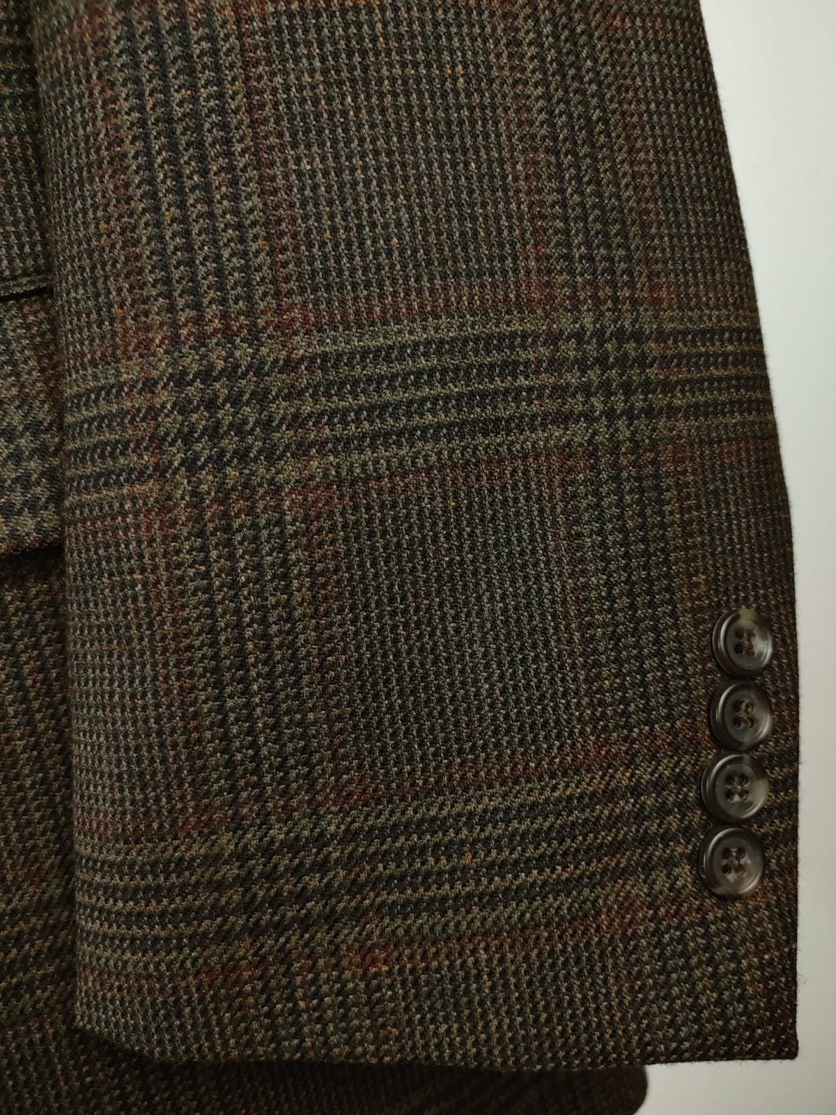 Jos. A. Bank Mens 42R Dark Brown Glen Plaid Check Tweed Blazer Sport Coat Jacket