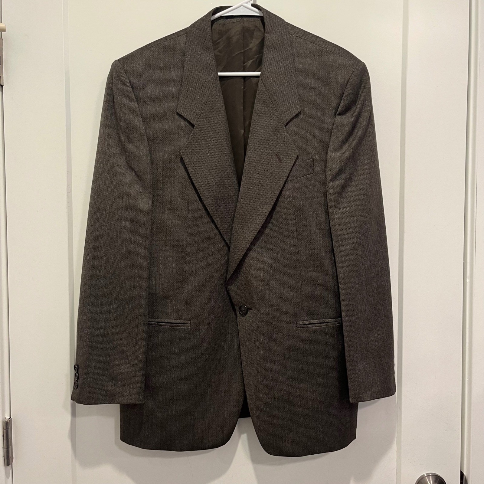 Bagir International Mens 100% Wool Blazer Brown Sport Coat Single Button 42R