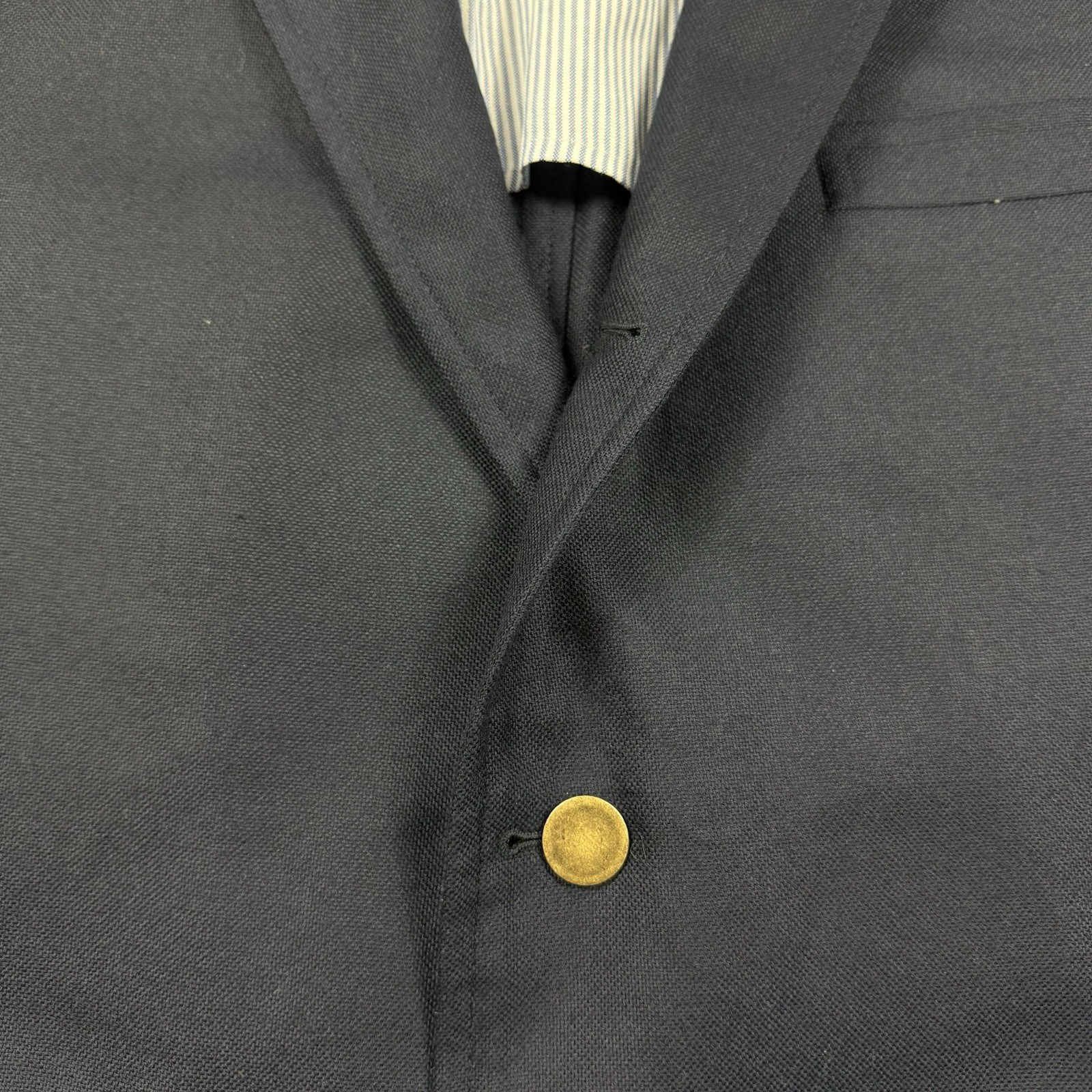 Brooks Brothers Own Make 100% Cashmere Gold Blazer Btn Blazer Navy Blue Size 46R