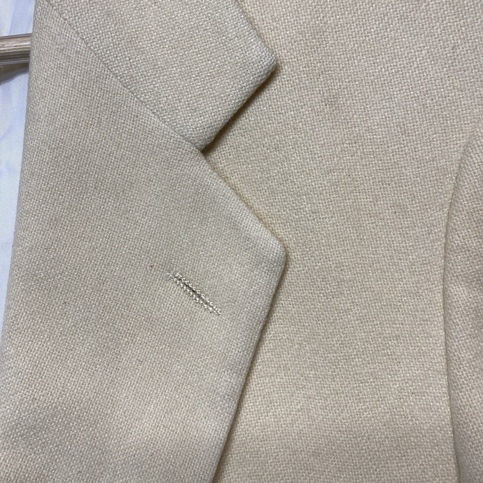 Vintage Polo Ralph Lauren Cashmere Blazer 39R Beige Preppy Sport Coat USA Made