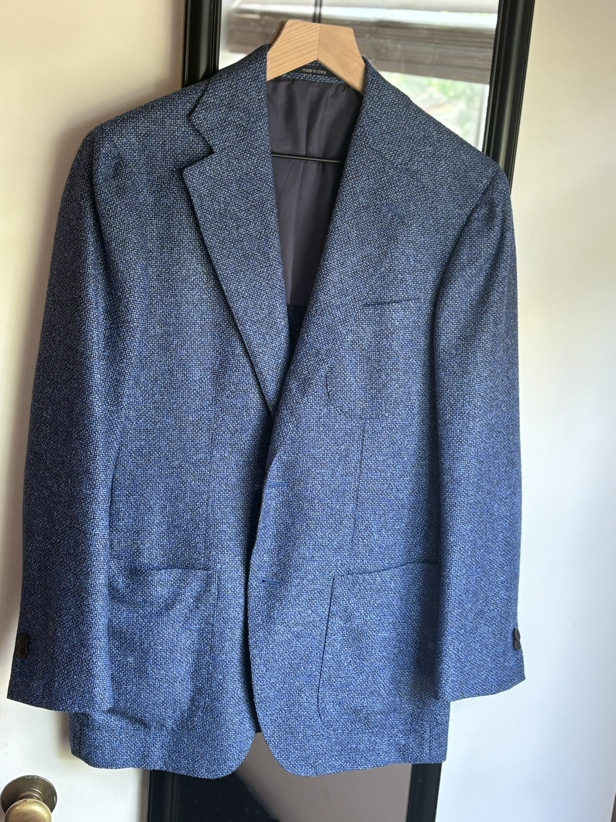 SUIT SUPPLY Hudson Blue Mens Blazer Sport Coat Jacket – 38 Wool Silk Cashmere