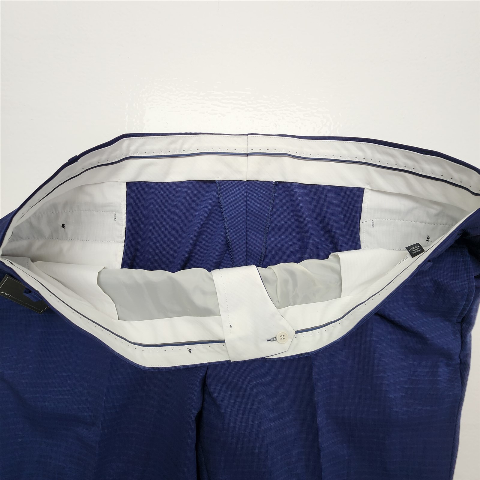 NEW Jack Victor 56L Dark Blue Check Laiser CT Reflex Stretch Wool Mens 2Btn Suit