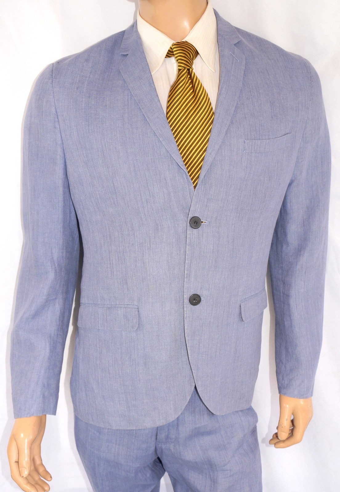 42R H&M 2-Piece Linen Suit – Men 42 Blue Slim Fit 34×31 HM