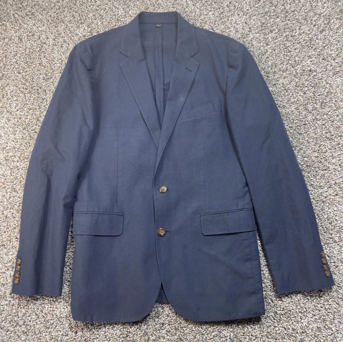 J Crew Ludlow Slim Blazer 38R Blue Baird McNutt Irish Linen Cotton Sport Coat