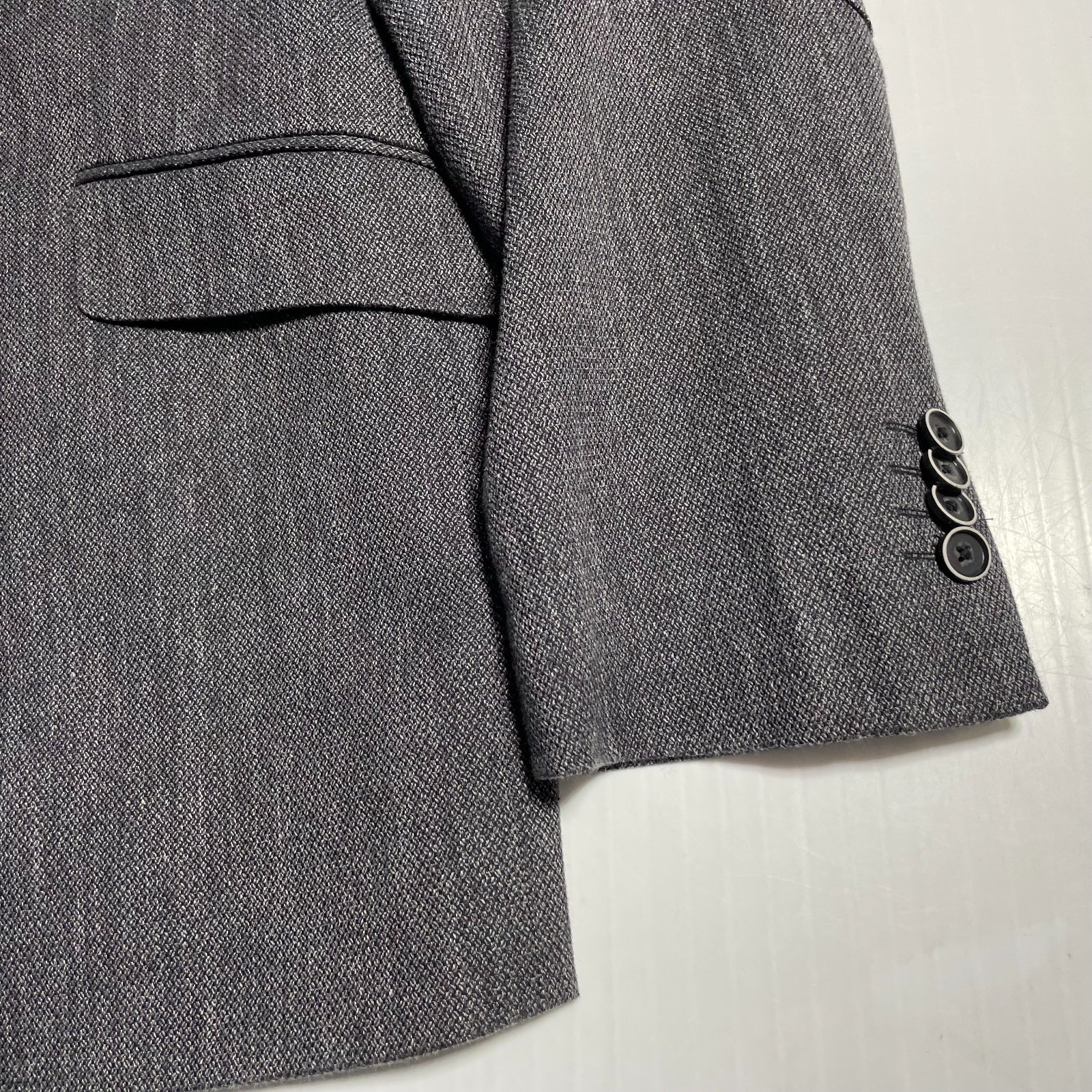 JOE Joseph Abboud Italian Cotton Peak Lapel Gray Jacket Blazer Slim 42L