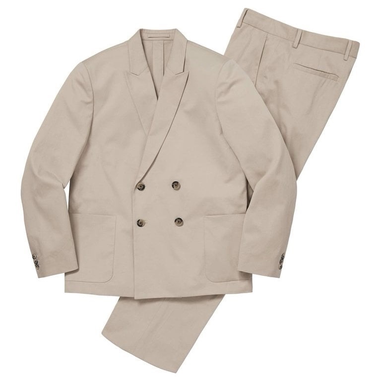 Supreme x Sea Island Cotton Suit Tan Double-Breasted 2-Piece SS26 Size Large