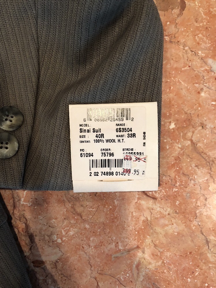 Men’s GRAY BAGIR 100% Wool BUTTON FRONT BLAZER SIZE 40 Reg