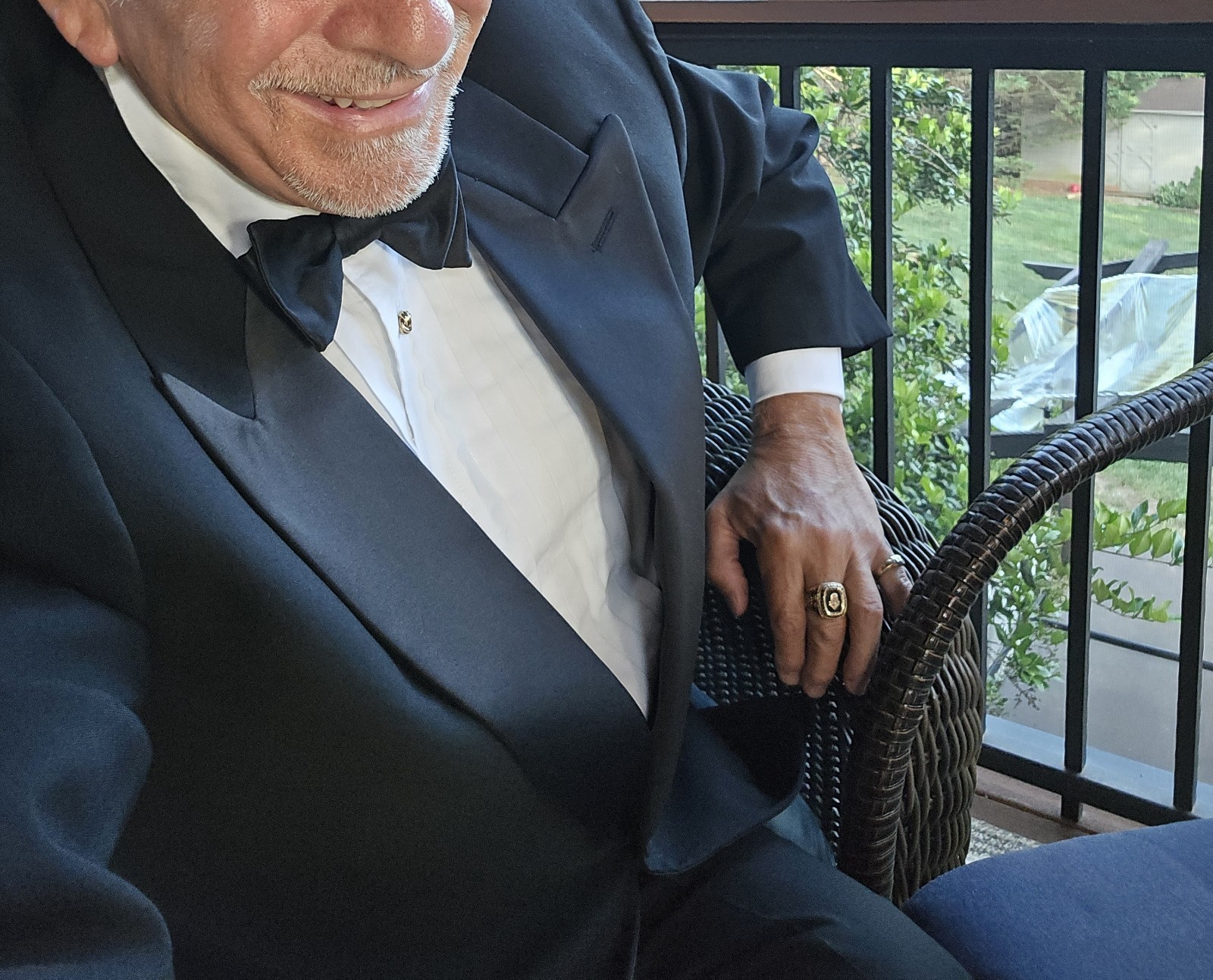 Vtg Bill Blass 46R Black 100% Wool Mens Tuxedo Suit Jacket