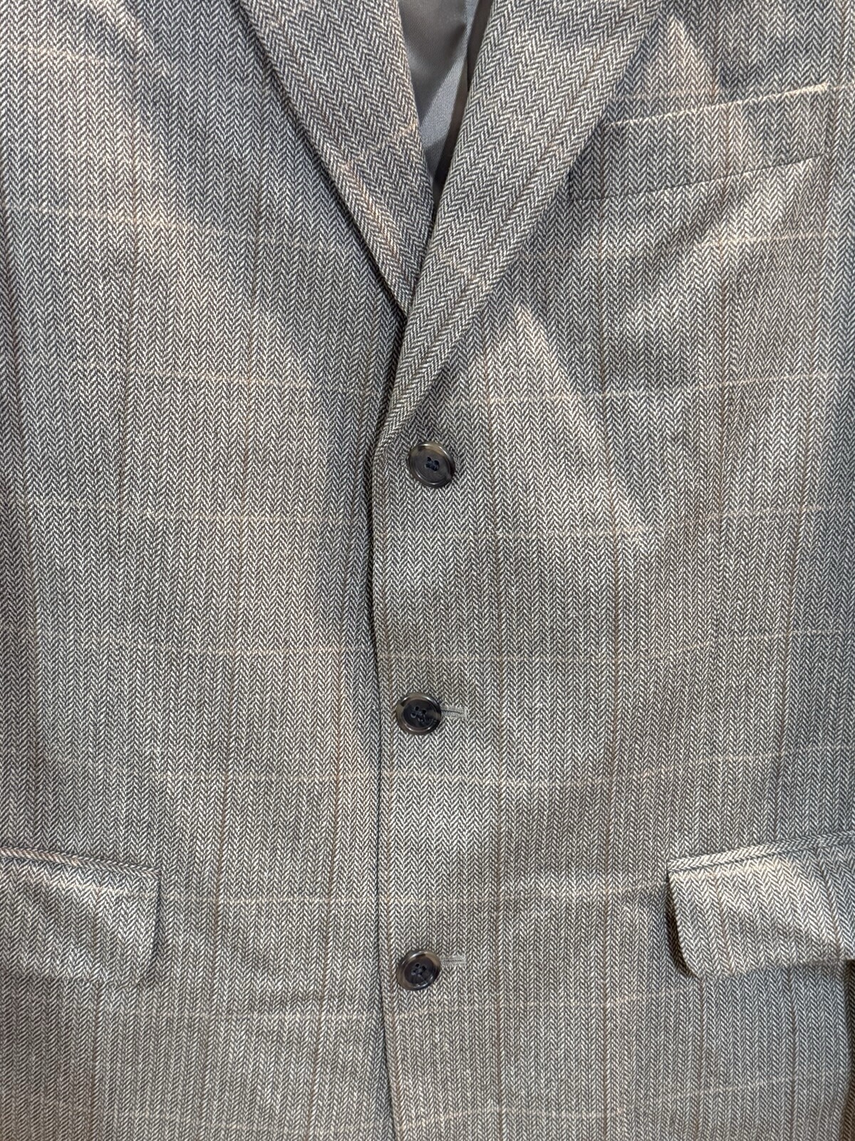 Jos A Bank Blazer Men’s Size 35? Brown Stripe Plaid See Photos & Measurements