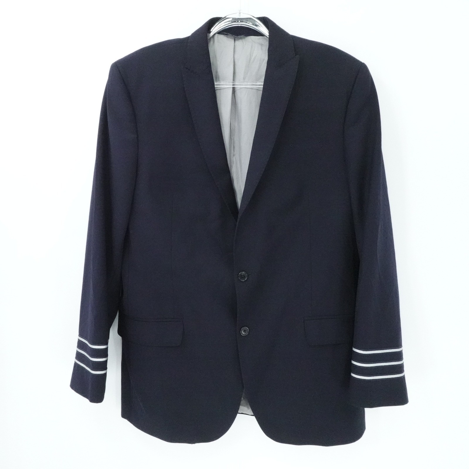 NetJets Pilot Uniform Jacket Brooks Brothers Blazer Mens 44L Navy Wool Blend