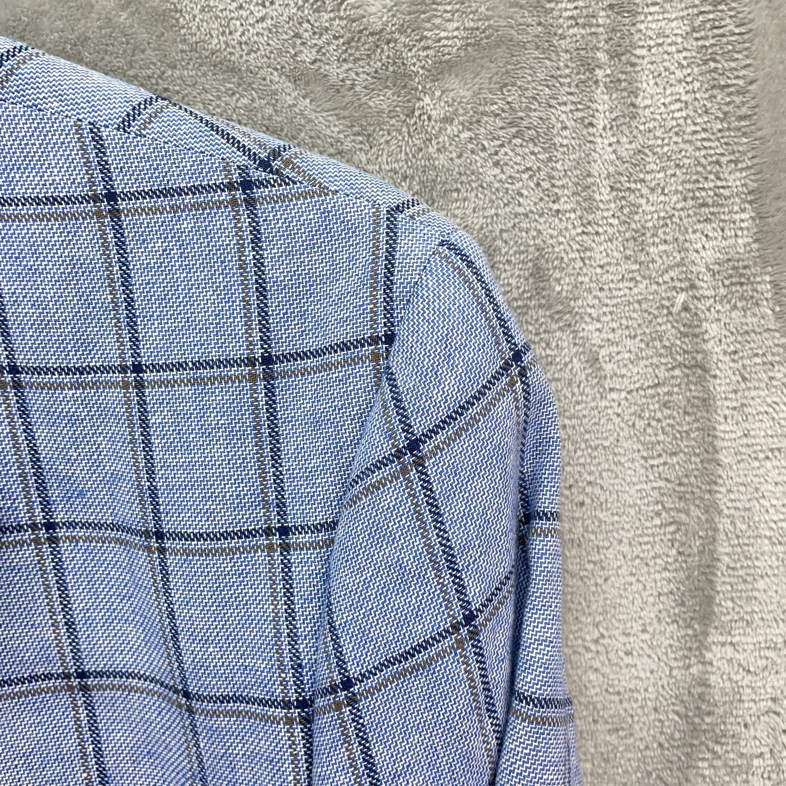 Stafford Blazer Men’s 48R Linen Blend Coat Sport Jacket suit classic fit plaid