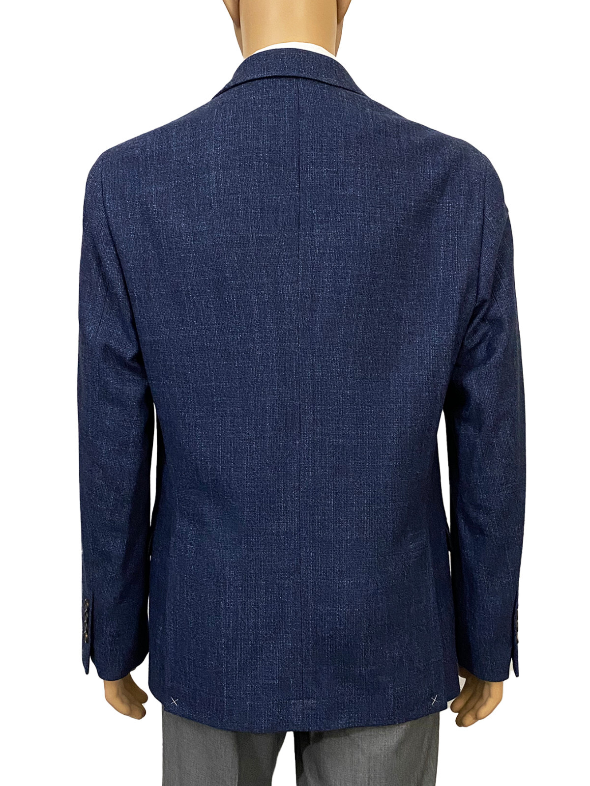 42 Brunello Cucinelli Blue Wool Blend Tweed Sport Coat Blazer Jacket Slim EU 52