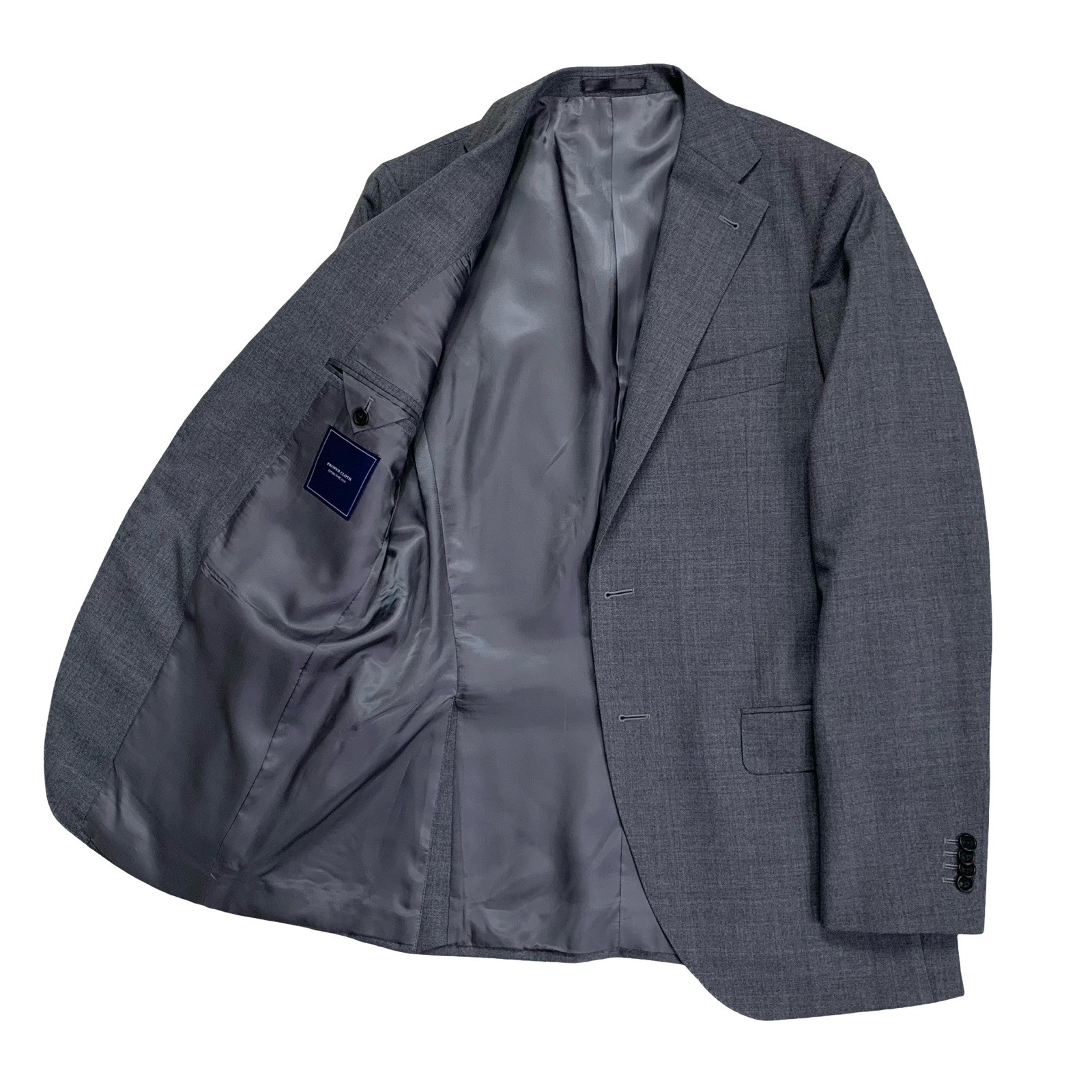 Mint! 40 R Proper Cloth X V.B.C. » 21 Micron » Merino Wool Solid Grey Suit