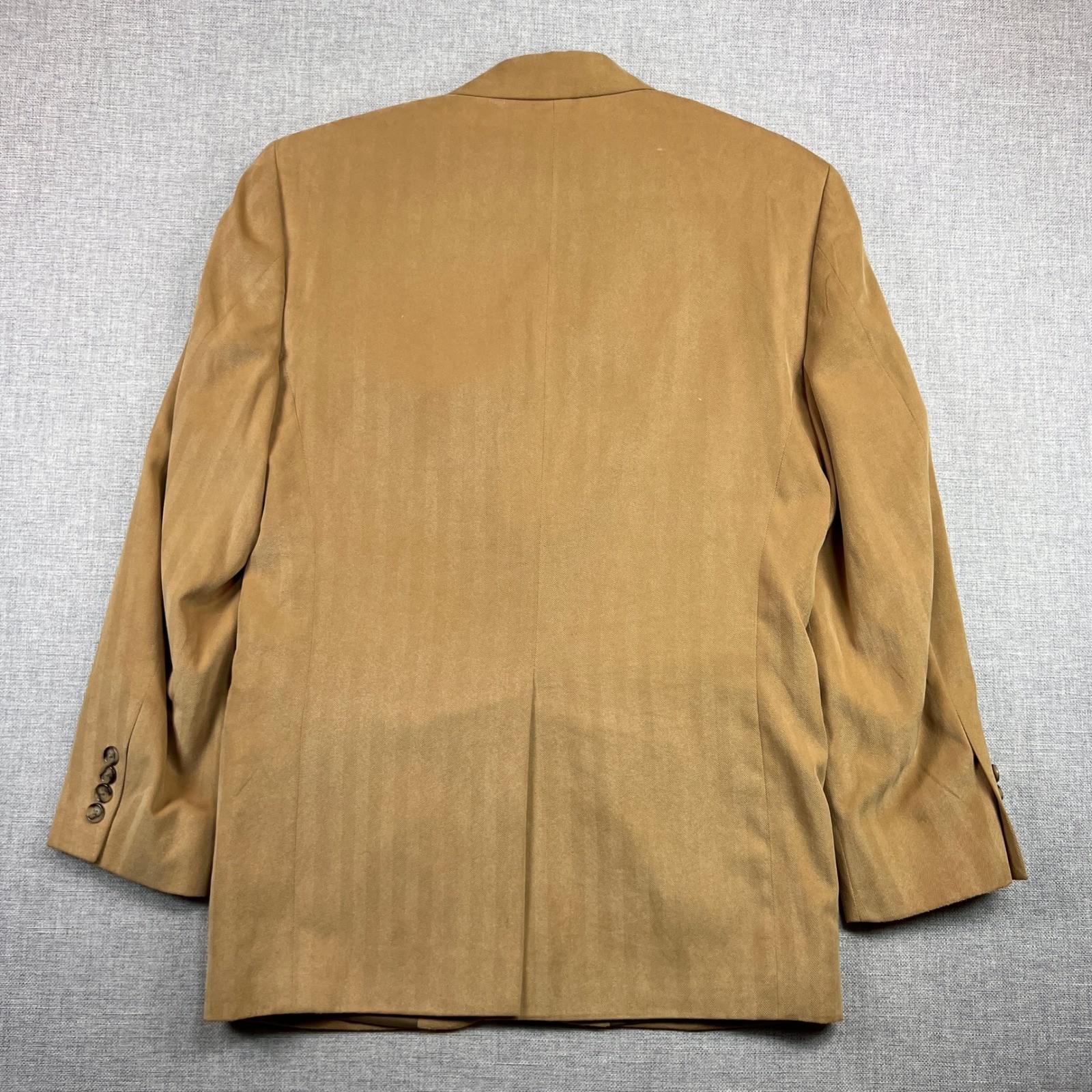 VTG 90s TravelSmith Herringbone Sport Coat Blazer Men 38R Tan Classic Travel