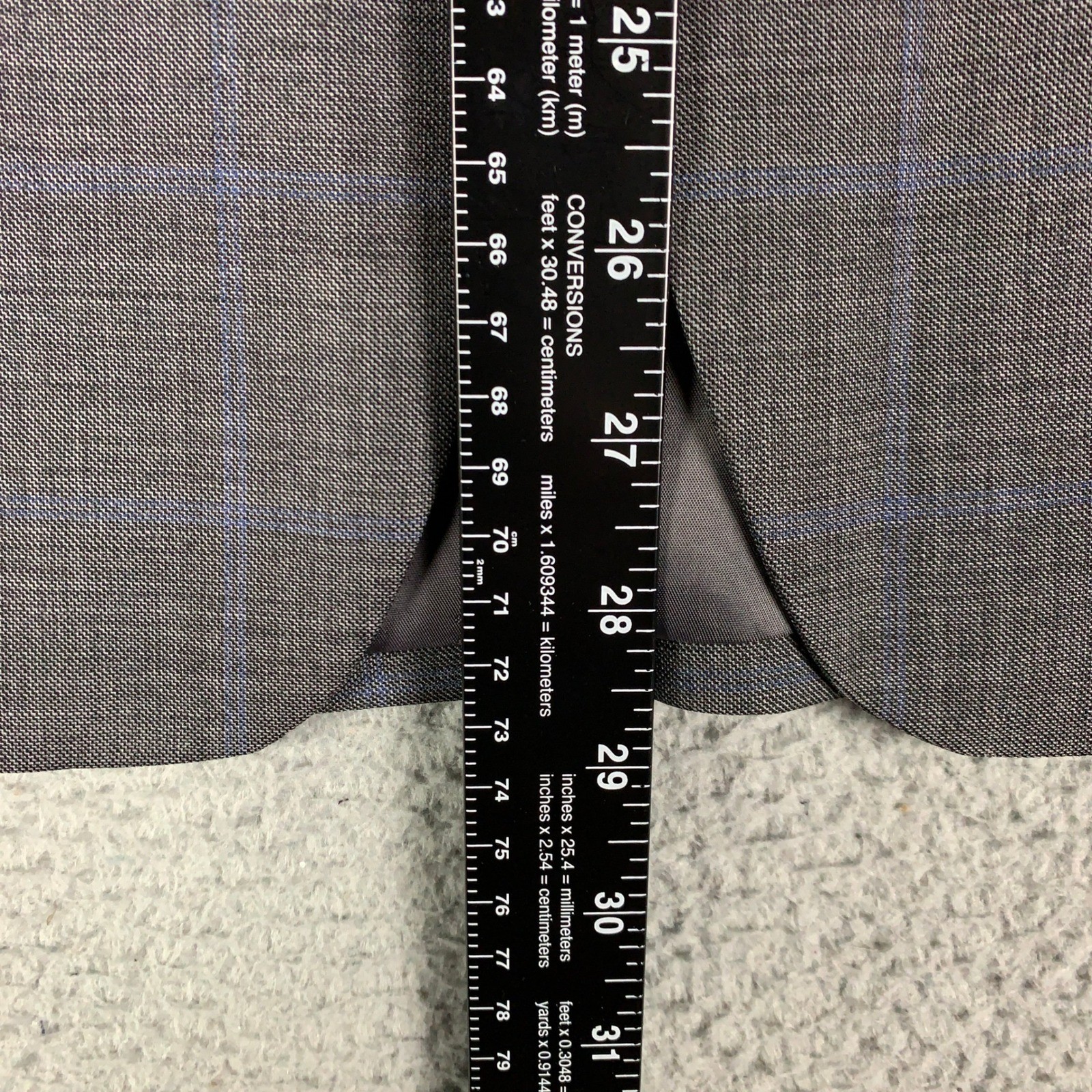 Lauren Ralph Lauren 2 Piece Suit Men’s 40S Grey Glen Plaid Wool Stretch 2PC