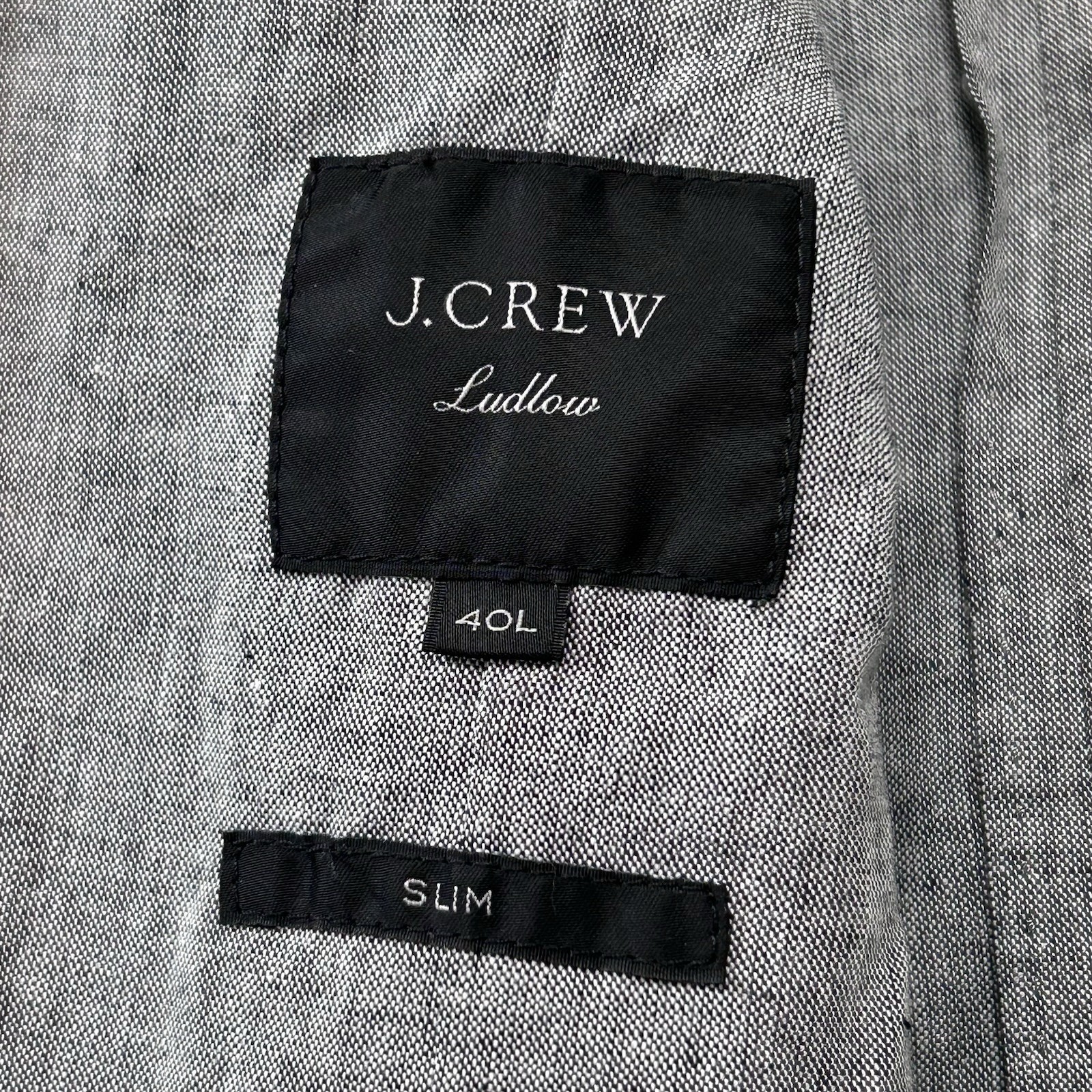 J Crew Unstructured Ludlow Summer Suit Men’s 40L 32×34 Slim Gray Somelos Cotton