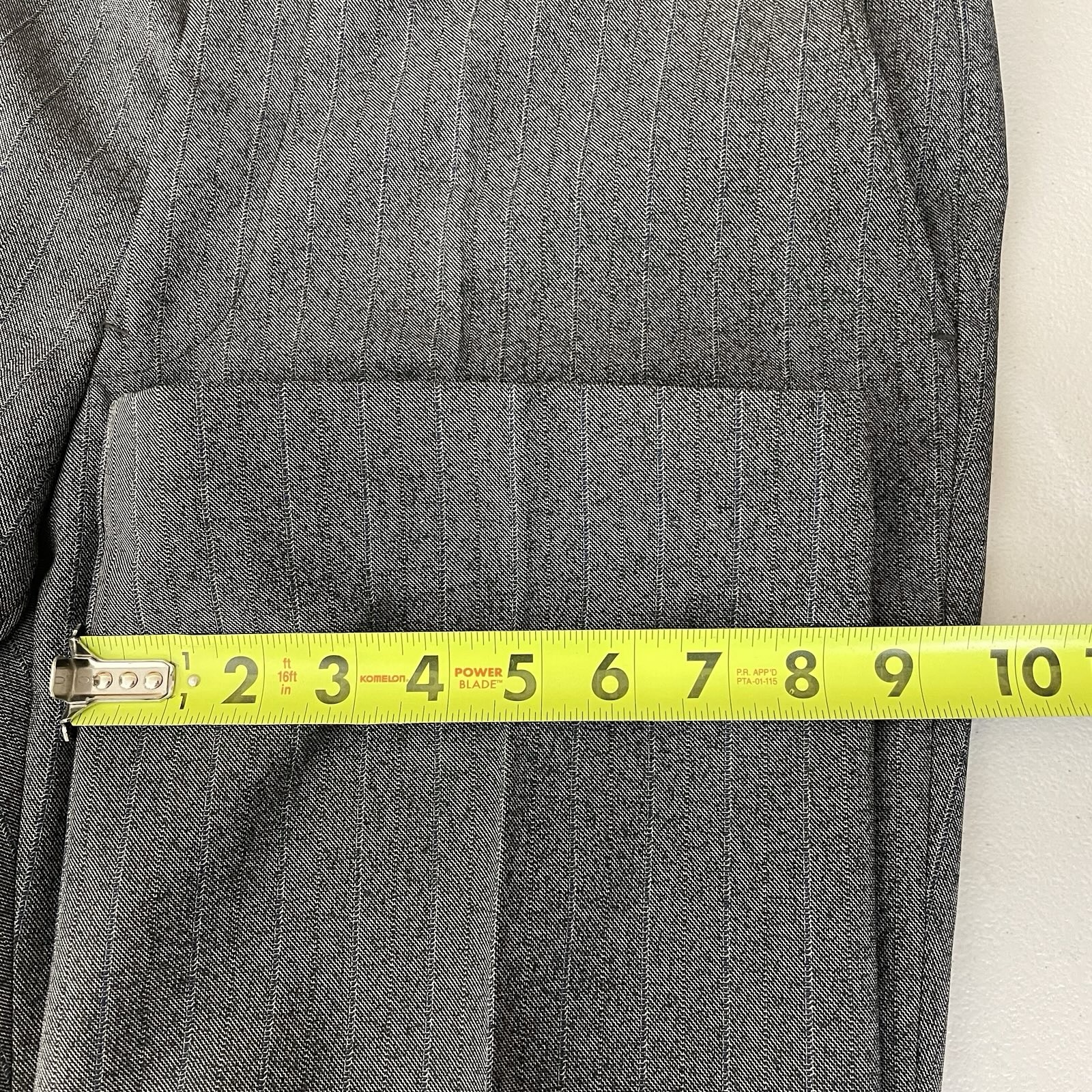 3 Piece Suit Mens 36S 34×27 Gray Brown Blue Striped Polyester Wool Two Buttons