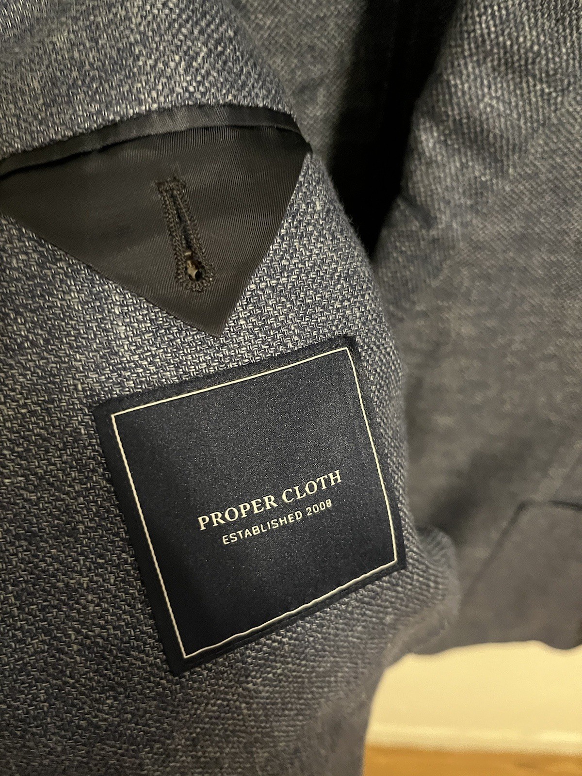 Proper Cloth blue linen 3/2 roll unlined sport coat 43R slim 44R SUMMER