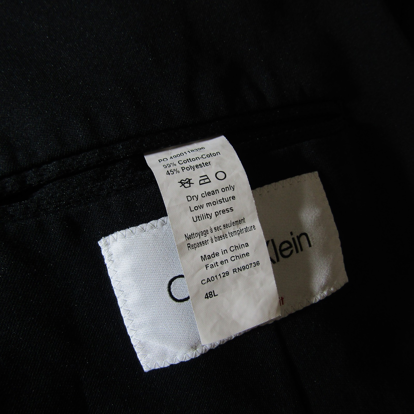 Calvin Klein Suit Jacket Mens 48L X Performance Fabric Unstructured Unlined