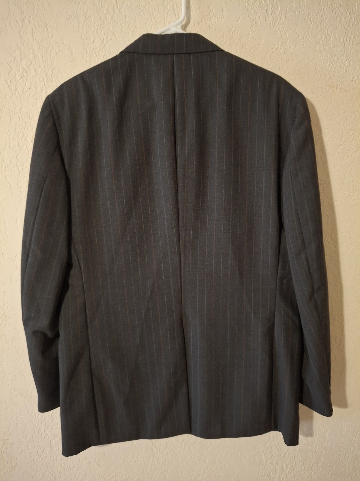 Towncraft Men’s Gray Striped Tuxedo Suit Jacket Blazer 42R Notch 2-Button
