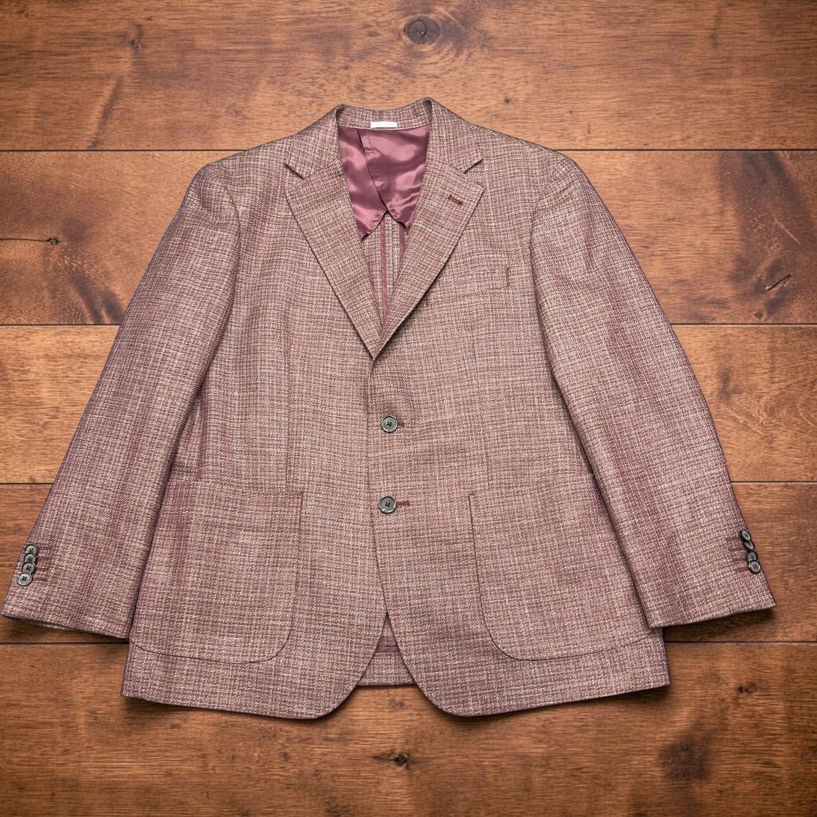 Joseph Abboud San Ildefonso Hamilton Soft Blazer 42S Rose Brown Wool Silk Linen