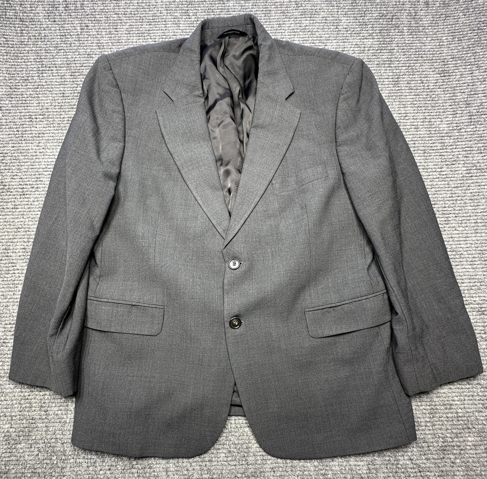 Brooks Brothers 346 Suit Jacket Mens 44 Short Gray Wool Two Button Stretch