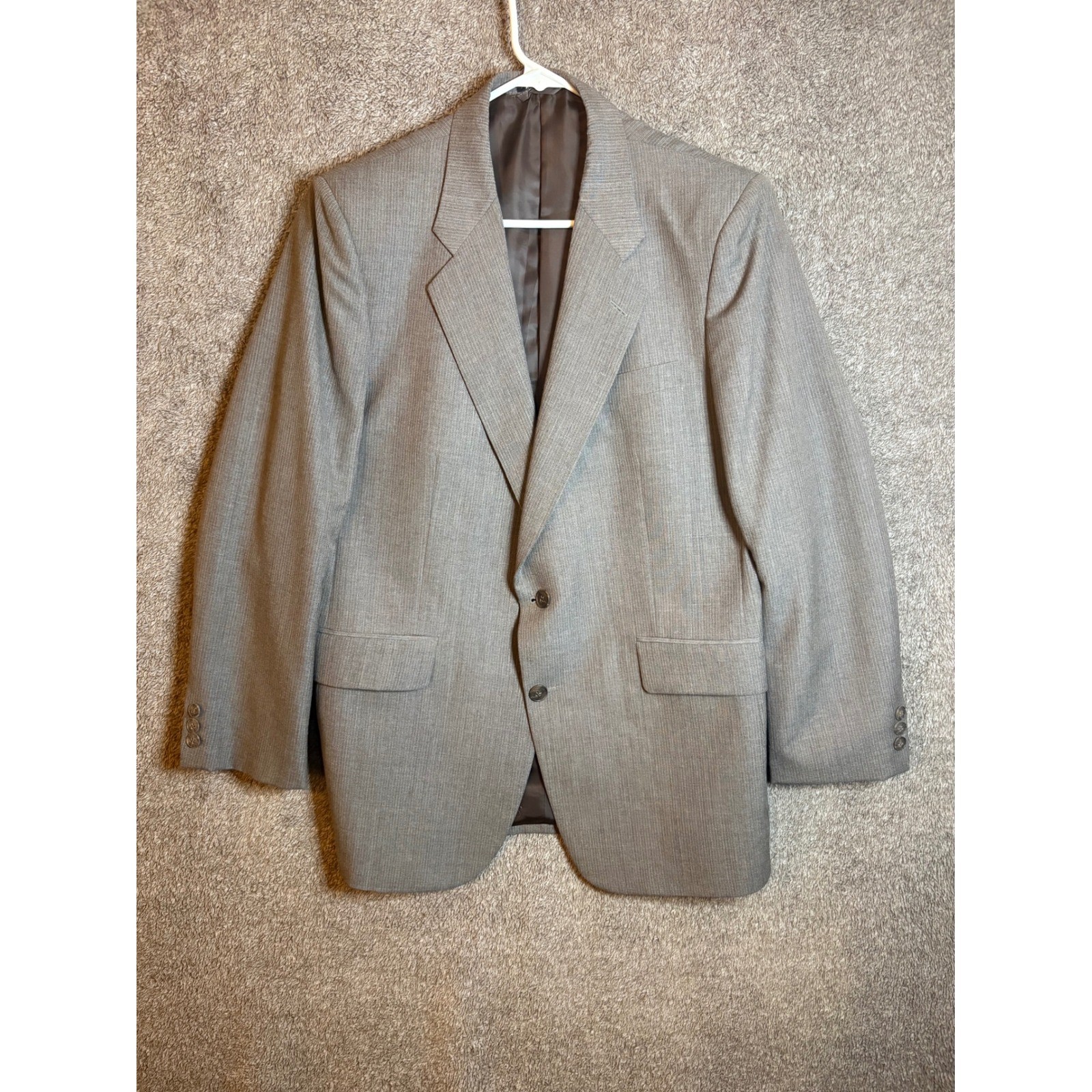 SASSON Mens Suit Jacket Blazer Gray Single Button Professional