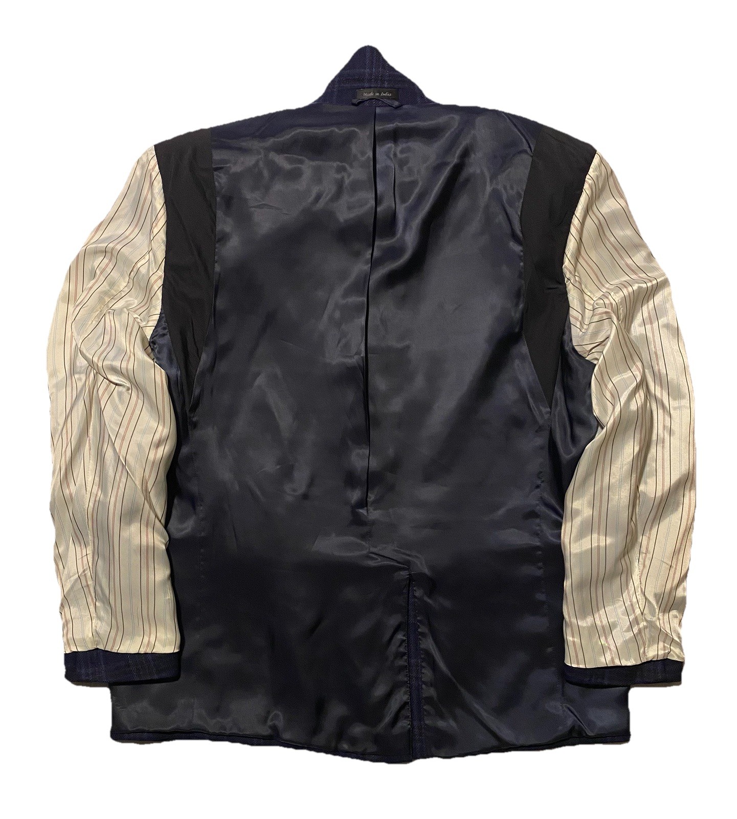 Lauren Ralph Lauren Check Navy Blue Brown Men Sport Coat Jacket 100% Wool Sz 46R