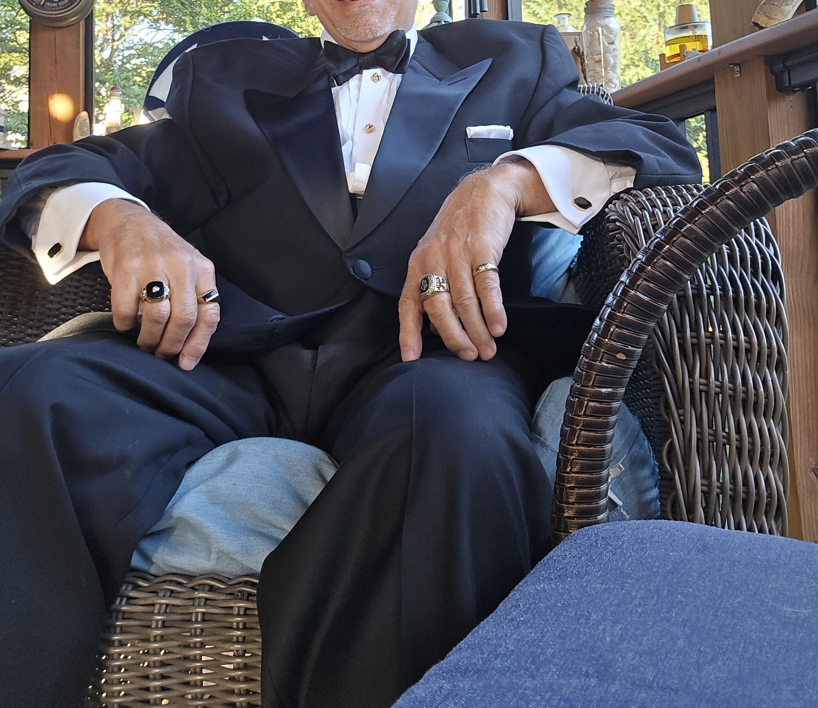 Vtg Bill Blass 46R Black 100% Wool Mens Tuxedo Suit Jacket