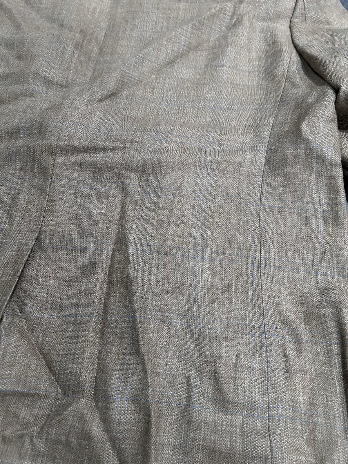 Lauren Ralph Lauren Mens Tan Plaid Wool Blend Sport Coat Blazer Jacket 44R