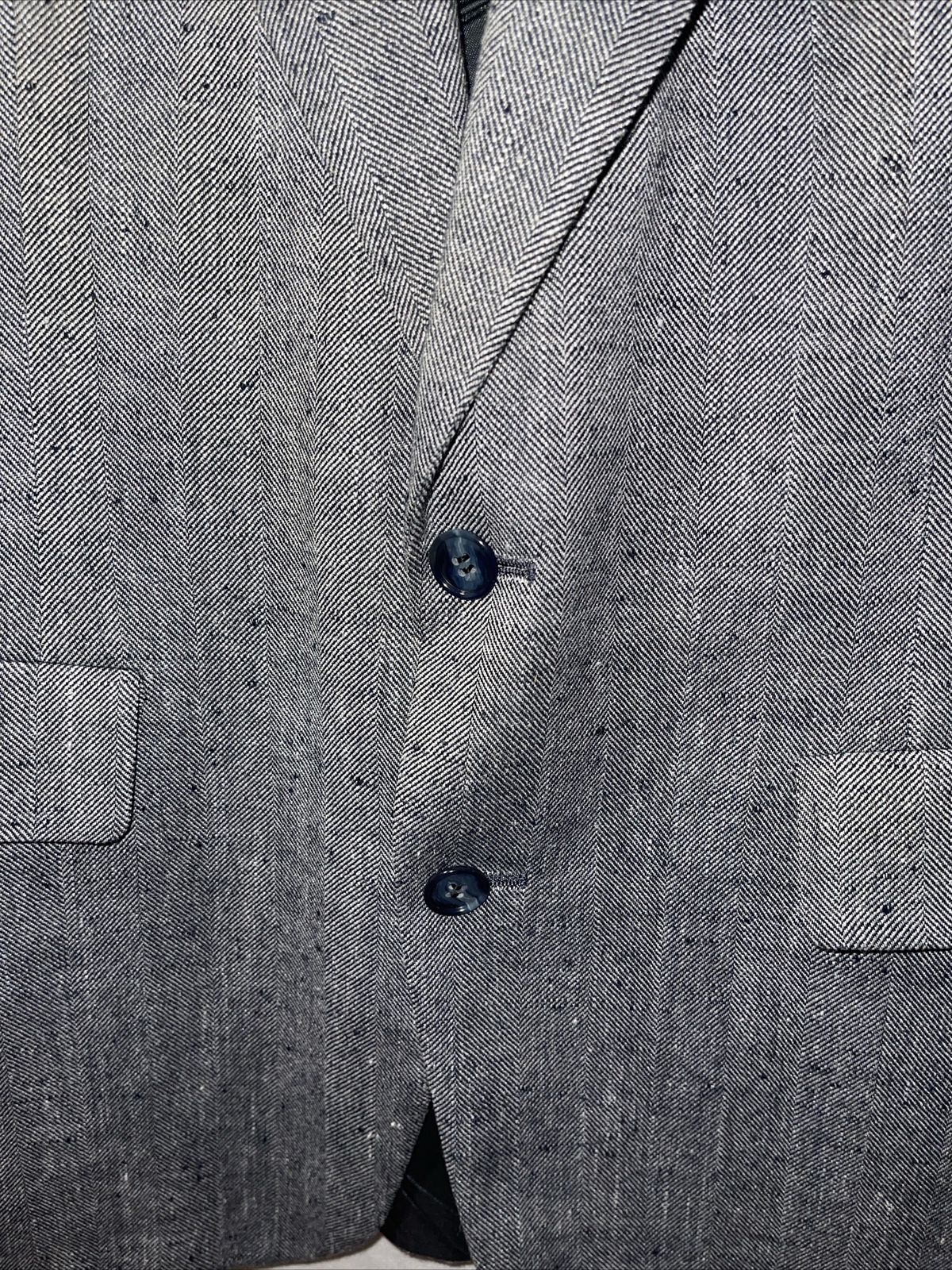 VTG Hunter Haig Jordan Marsh Mens Sz 42S Blazer Wool Dark Blue Gray Knit
