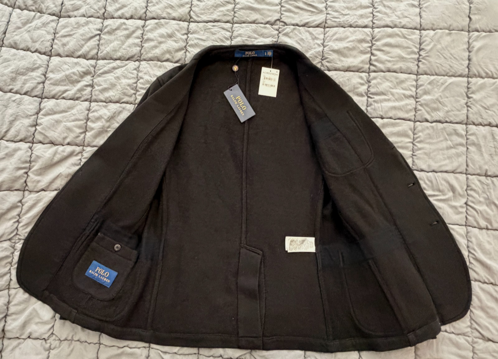 Polo Ralph Lauren black double knit soft jersey blazer sport coat jacket L NEW