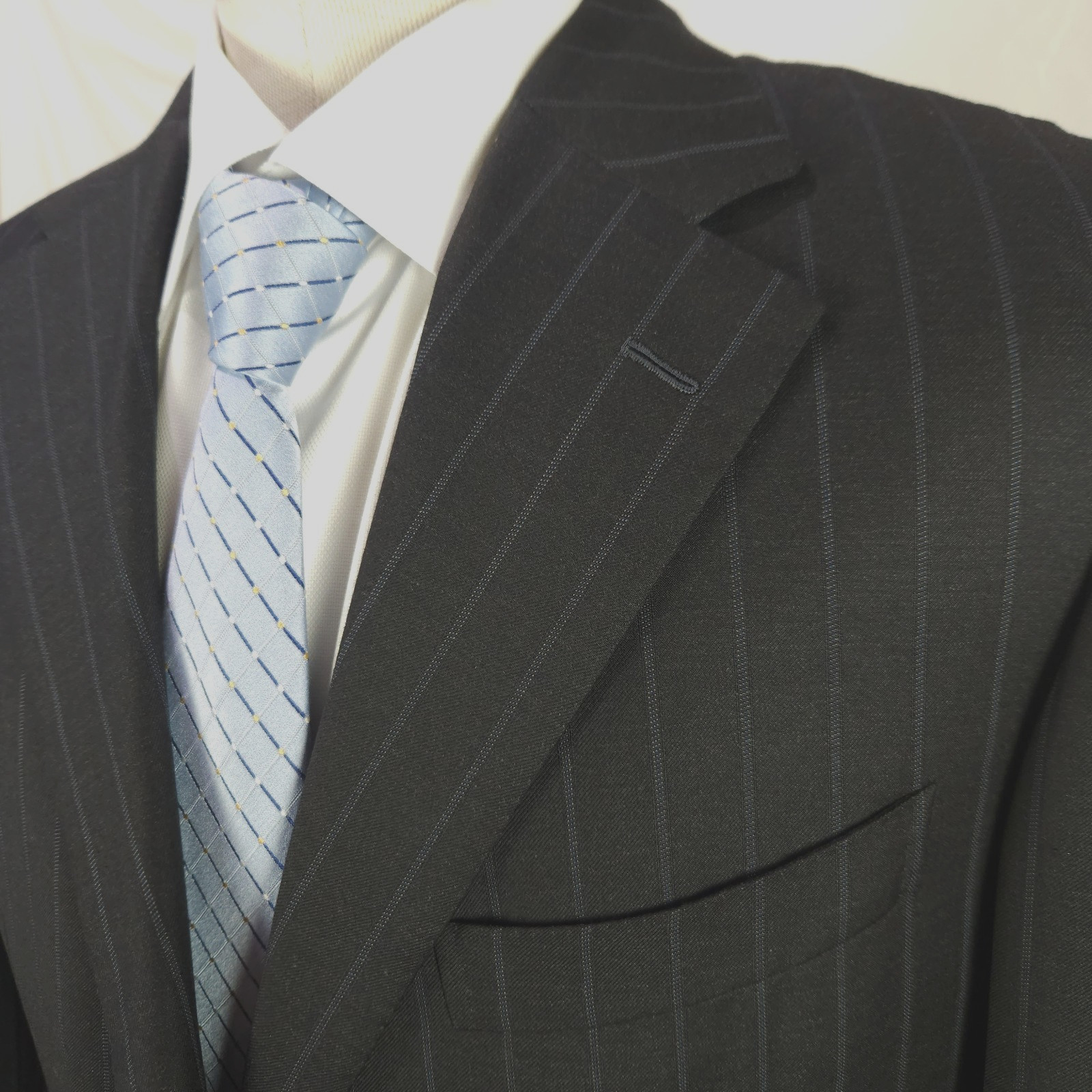Ermenegildo Zegna Couture XXX Su Misura 43R Gray Pinstripe Suit, Pants 34 x 31.5