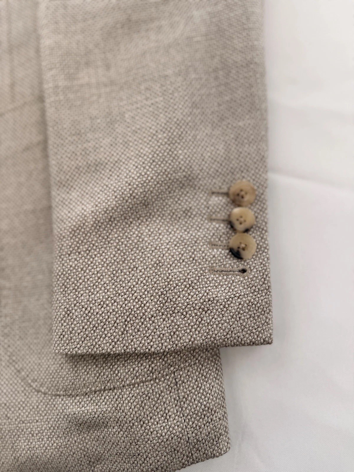 Samuelsohn sport coat 39R – Loro Piana Summertime Hop sack Fabric Light Beige